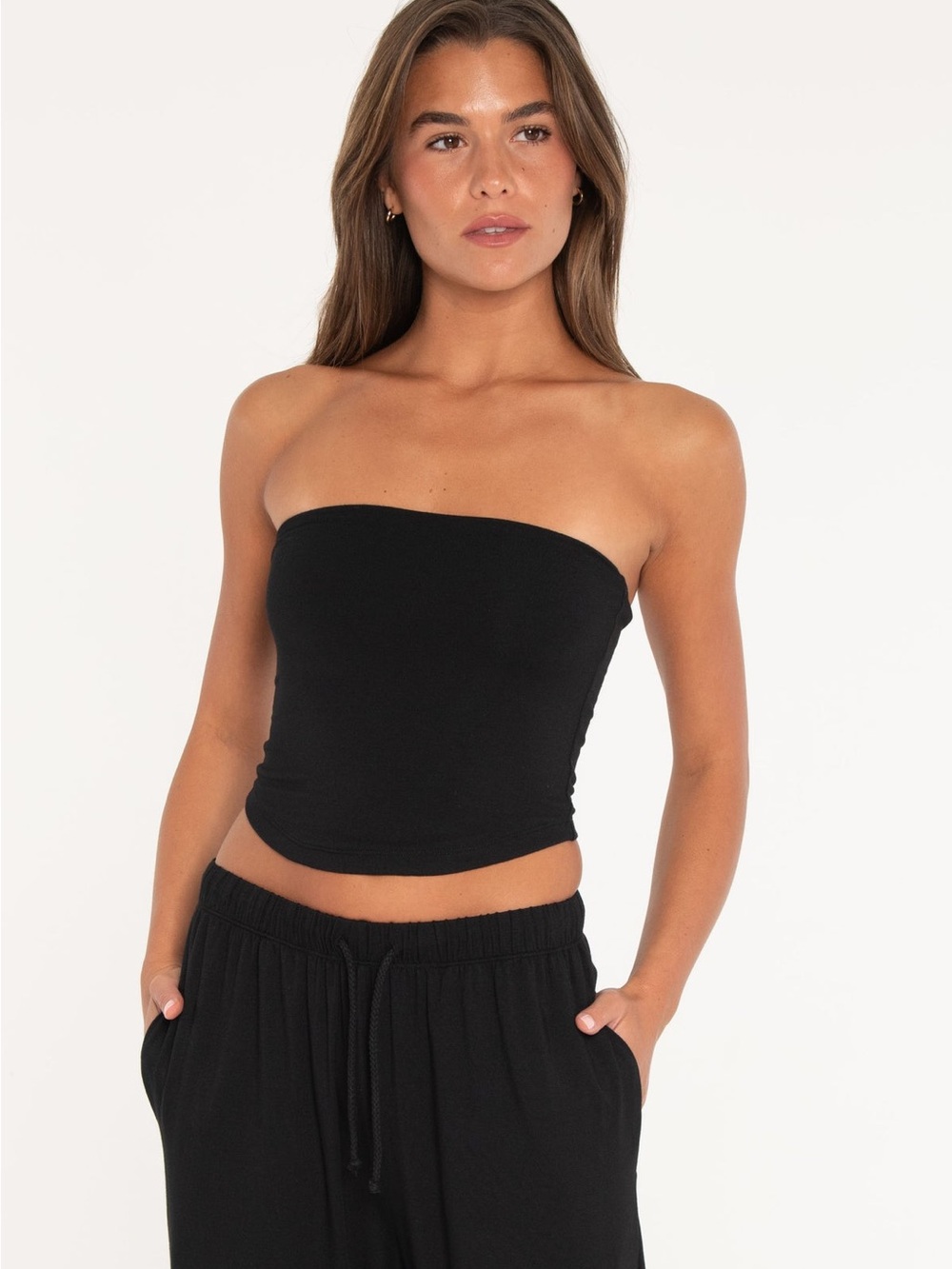 Vincent James black wool tube top